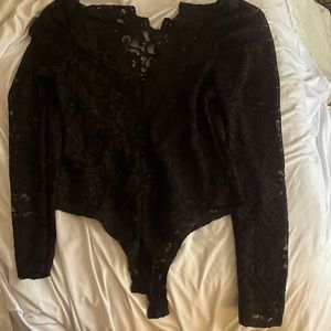 A black lace shirt